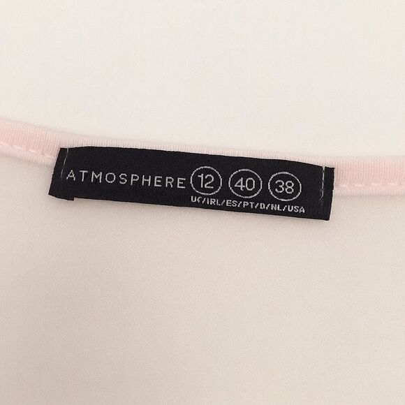 Atmosphere Women’s Chevron Pattern Top with Sheer Back – Size M - Picture 5 of 5